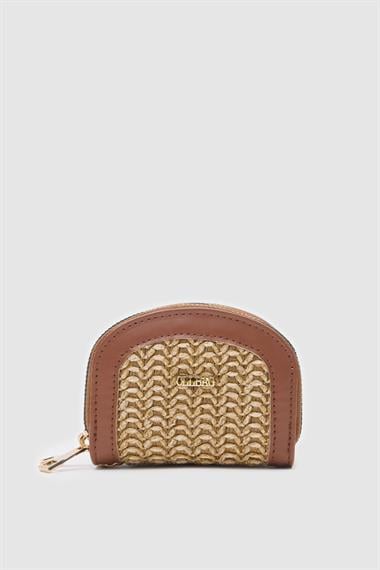 OLLBAG Jefece Taba Hasır Bayan Çanta Cüzdan