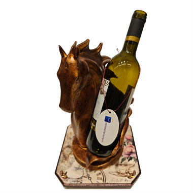 Senneistersen At Figürlü Dekoratif Şarap Şişesi Tutucu Biblo