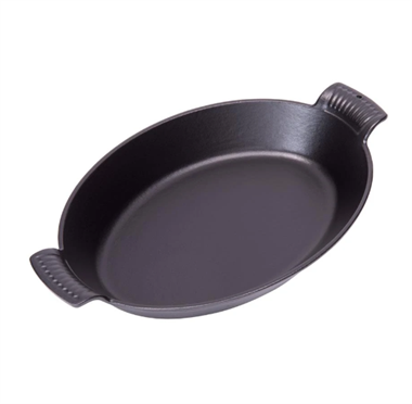 Sürel 16*14,5 cm Oval Düz Tabak Sahan Mat Siyah