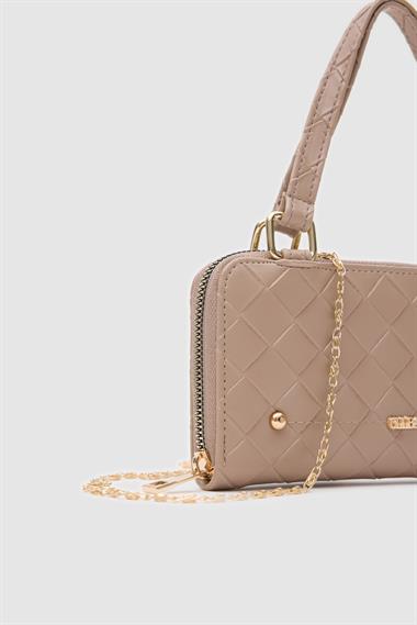 OLLBAG Klosa Vizon Renk Çapraz Çanta Cüzdan