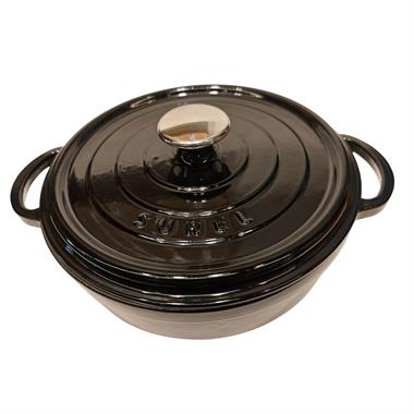 Sürel 28 cm Yuvarlak Sığ Tencere Parlak Siyah