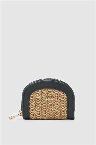 OLLBAG Jefece Siyah Hasır Çanta Cüzdan