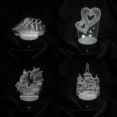 AVEC AV-333 3D PİLLİ + USBLİ MASA LAMBASI