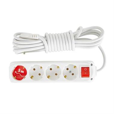 Almera 4lü Anahtarlı Topraklı Priz 5 Mt.