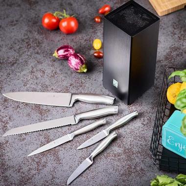 Rösle Basic Line Bıçak Seti Bambu Fırçalı Stant 6 Parça 13755