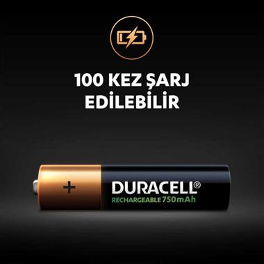 Duracell 750 Mah Şarjlı İnce Pil 2li