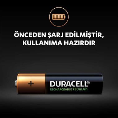 Duracell 750 Mah Şarjlı İnce Pil 2li