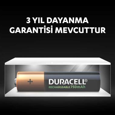 Duracell 750 Mah Şarjlı İnce Pil 2li