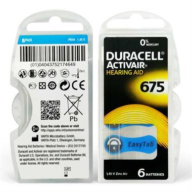 Duracell Activair 675 Kulaklık Pili 6lı