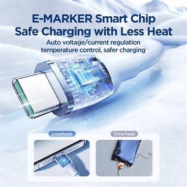 JOYROOM SA29-AC3 3A USB A-TYPE C 1.2M-BLUE