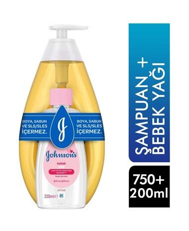 Johnsons Baby Gold Şampuan 750 ml + Bebek Yağı 200 ml