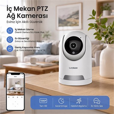 Laiser Bebek Evcil Hayvan Ve Ev Güvenlik Kamerası 1080p PTZ Kamera