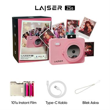 Laiser  Z5s İnstant Kamera ve Fotoğraf Yazıcısı - Şipşak Fotoğraf Makinesi -Pembe