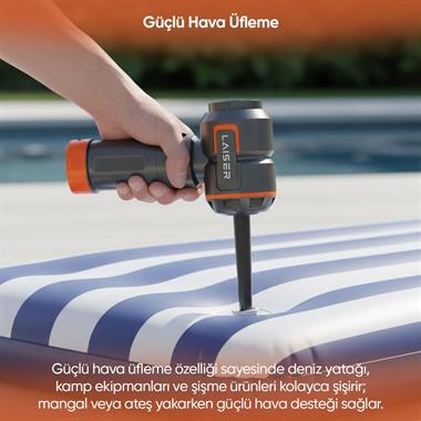 Laiser VT-120 5-in-1 Kablosuz Araç Süpürgesi: 20.000 Pa Güç & Değiştirilebilir 2 Bataryalı (Powerbank ve LED Işık Özellikli)