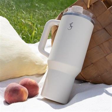 Lurch - “Big Cup” 1.2 L Fildişi, Paslanmaz Çelik Termos - Uzatılabilir Pipetli, Çift Cidarlı, Sızdırmaz - 270974