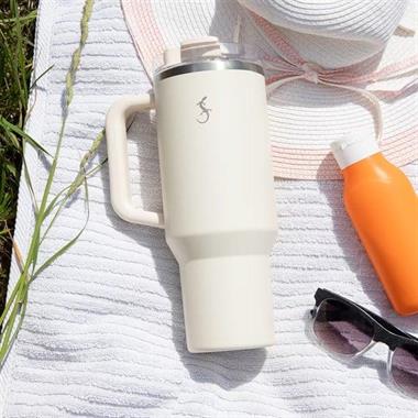 Lurch - “Big Cup” 1.2 L Fildişi, Paslanmaz Çelik Termos - Uzatılabilir Pipetli, Çift Cidarlı, Sızdırmaz - 270974