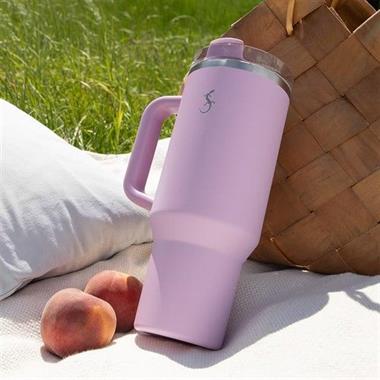 Lurch - “Big Cup” 1.2 L Lila, Paslanmaz Çelik Termos - Uzatılabilir Pipetli, Çift Cidarlı, Sızdırmaz - 270973