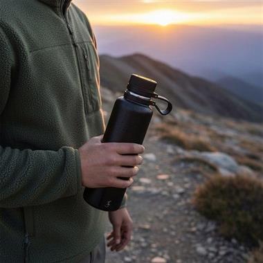 Lurch - “Outdoor” 1 L Mat Siyah, Paslanmaz Çelik Termos - Çift Cidarlı, Sızdırmaz - 270980