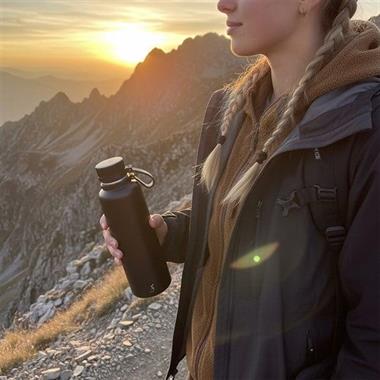 Lurch - “Outdoor” 1 L Mat Siyah, Paslanmaz Çelik Termos - Çift Cidarlı, Sızdırmaz - 270980