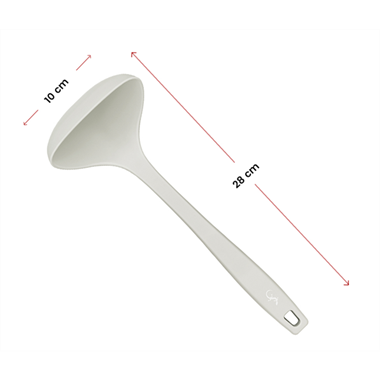 Lurch - Platin Silikon Çorba Kepçesi 28 cm Açık Gri -  Yanmaz, Yapışmaz, Bükülmez, Çizmez, Tat ve Koku Bırakmaz - 240012