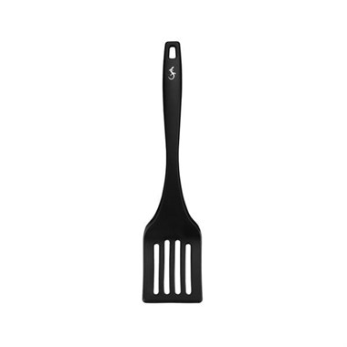Lurch - Platin Silikon Delikli Spatula 32,5 cm Siyah - Yanmaz, Yapışmaz, Bükülmez, Çizmez, Tat ve Koku Bırakmaz - 240603