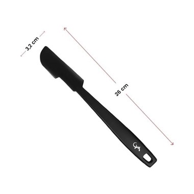 Lurch - Platin Silikon Mini Hamur Kazıyıcı 26 cm Siyah - Yanmaz, Yapışmaz, Bükülmez, Çizmez, Tat ve Koku Bırakmaz - 240605