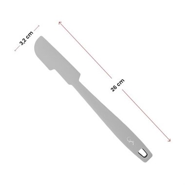 Lurch - Platin Silikon Mini Hamur Kazıyıcı 26 cm Açık Gri - Yanmaz, Yapışmaz, Bükülmez, Çizmez, Tat ve Koku Bırakmaz - 240005