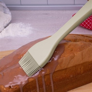 Lurch - Platin Silikon Pasta Fırçası  25,5 cm Açık Gri -  Yanmaz, Yapışmaz, Bükülmez, Çizmez, Tat ve Koku Bırakmaz - 240011