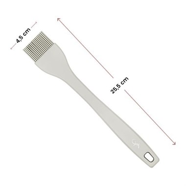 Lurch - Platin Silikon Pasta Fırçası  25,5 cm Açık Gri -  Yanmaz, Yapışmaz, Bükülmez, Çizmez, Tat ve Koku Bırakmaz - 240011