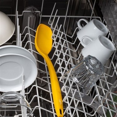 Lurch - Platin Silikon Servis Kaşığı 33,5 cm Sarı - Yanmaz, Yapışmaz, Bükülmez, Çizmez, Tat ve Koku Bırakmaz - 240054