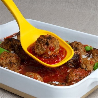 Lurch - Platin Silikon Servis Kaşığı 33,5 cm Sarı - Yanmaz, Yapışmaz, Bükülmez, Çizmez, Tat ve Koku Bırakmaz - 240054