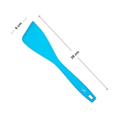 Lurch - Platin Silikon Spatula 28 cm Mavi - Yanmaz, Yapışmaz, Bükülmez, Çizmez, Tat ve Koku Bırakmaz - 240104