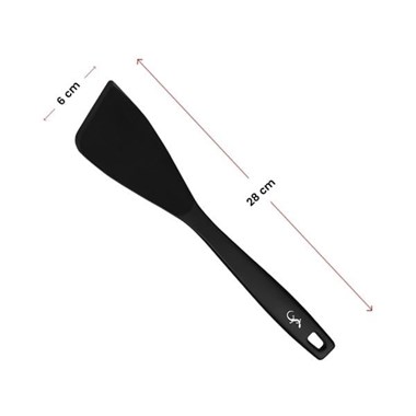 Lurch - Platin Silikon Spatula 28 cm Siyah - Yanmaz, Yapışmaz, Bükülmez, Çizmez, Tat ve Koku Bırakmaz - 240604