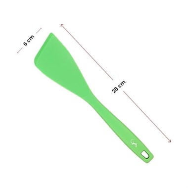 Lurch - Platin Silikon Spatula 28 cm Yeşil - Yanmaz, Yapışmaz, Bükülmez, Çizmez, Tat ve Koku Bırakmaz - 240084
