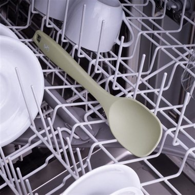 Lurch - Platin Silikon Yemek Kaşığı 28 cm Açık Gri - Yanmaz, Yapışmaz, Bükülmez, Çizmez, Tat ve Koku Bırakmaz - 240001