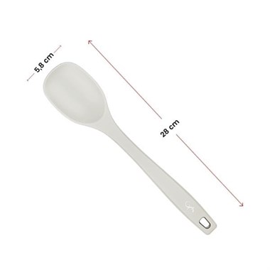 Lurch - Platin Silikon Yemek Kaşığı 28 cm Açık Gri - Yanmaz, Yapışmaz, Bükülmez, Çizmez, Tat ve Koku Bırakmaz - 240001