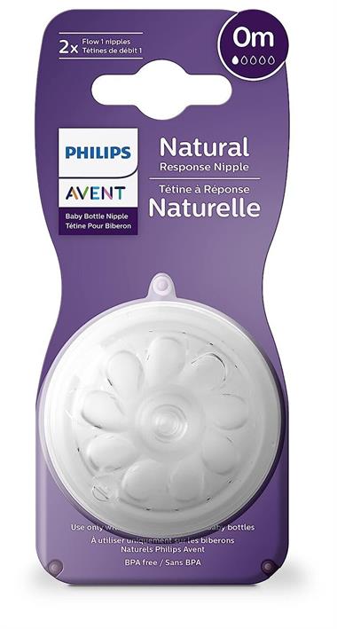 Philips Avent Natural Response 2li Biberon Emziği, 1 Numara, 0 Ay+