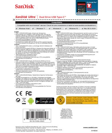 SanDisk UltDual DriveUSB TypeCTMDrive64G