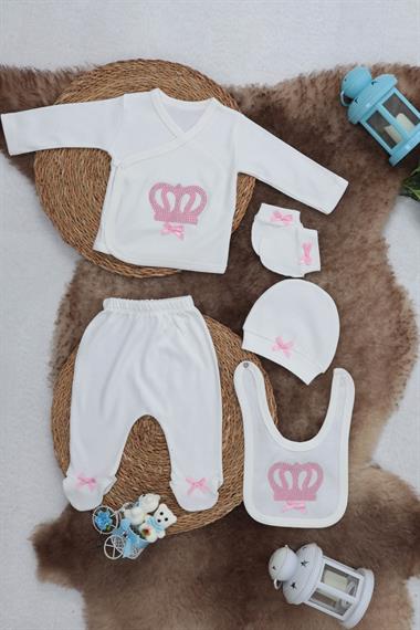 Sema Baby 5 Parça Hastane Çıkışı Zıbın Seti 0-3 Ay - Princess