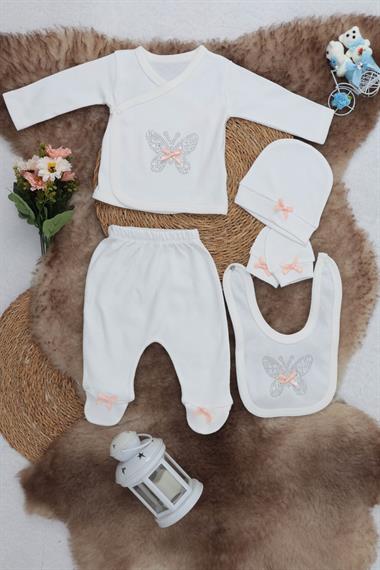 Sema Baby 5 Parça Hastane Çıkışı Zıbın Seti 0-3 Ay - Butterfly