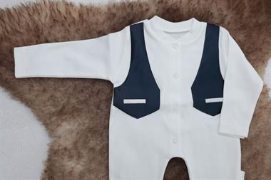 Sema Baby Pamuklu Bebek Tulum Seti 0-3 Ay - Smokin