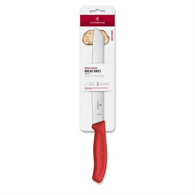 Victorinox Swiss Classic 21cm Tırtıklı Ekmek Bıçağı, Kırmızı, Blisterli
