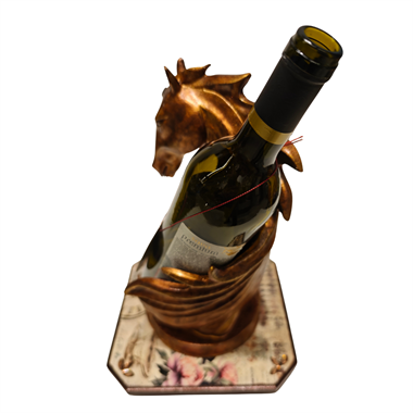 Senneistersen At Figürlü Dekoratif Şarap Şişesi Tutucu Biblo