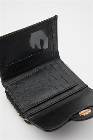 OLLBAG Saffan Nakış Detaylı Kilit Aksesuarlı Siyah Bayan Cüz