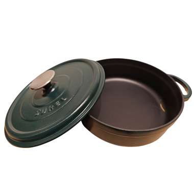 Sürel 24 cm Yuvarlak Sığ Tencere Saten Yeşil