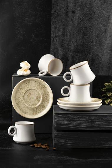 Noble life Vintage Serisi 12 Parça Porselen Kahve Fincan Tak