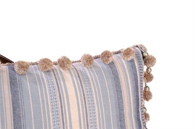 Keten Kırlent Dekoratif Saçaklı (45*45) İç Dolgulu