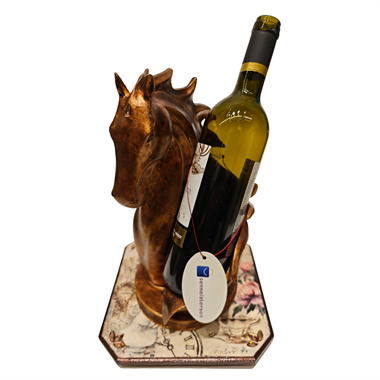 Senneistersen At Figürlü Dekoratif Şarap Şişesi Tutucu Biblo