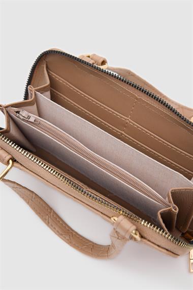 OLLBAG Klosa Vizon Renk Çapraz Çanta Cüzdan