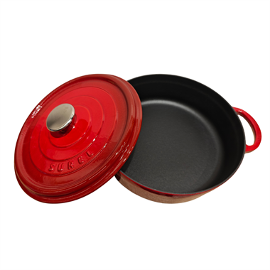 Sürel 28 cm Yuvarlak Sığ Tencere Degrade Kırmızı